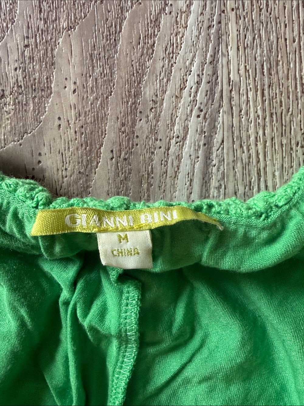 Gianni Bini Bright Green Crochet High-Waist Shorts - Picture 2 of 6